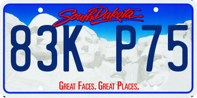 SD license plate 83KP75
