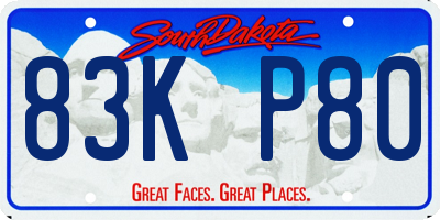 SD license plate 83KP80