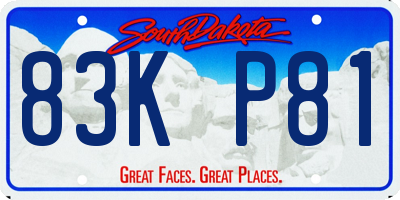SD license plate 83KP81