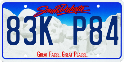 SD license plate 83KP84