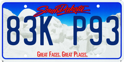 SD license plate 83KP93