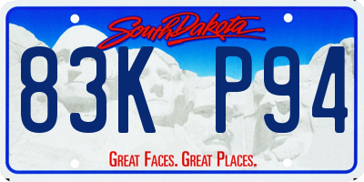 SD license plate 83KP94