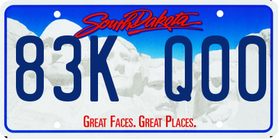 SD license plate 83KQ00