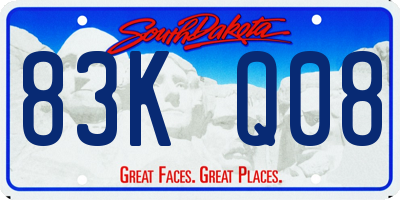 SD license plate 83KQ08