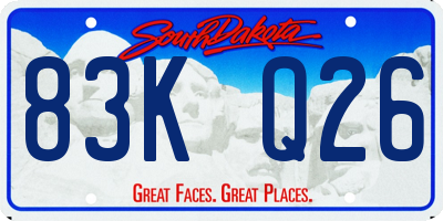 SD license plate 83KQ26