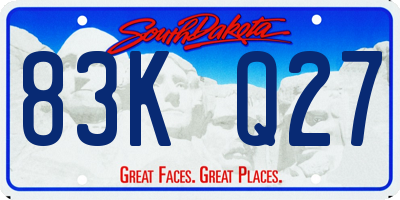 SD license plate 83KQ27