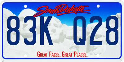 SD license plate 83KQ28