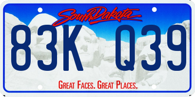 SD license plate 83KQ39