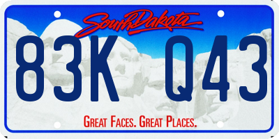 SD license plate 83KQ43