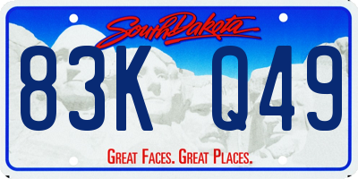SD license plate 83KQ49
