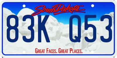 SD license plate 83KQ53