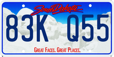 SD license plate 83KQ55