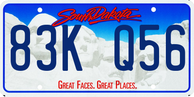 SD license plate 83KQ56