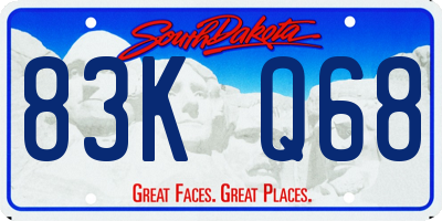 SD license plate 83KQ68