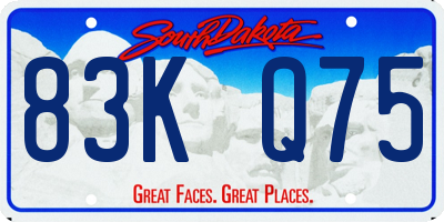 SD license plate 83KQ75