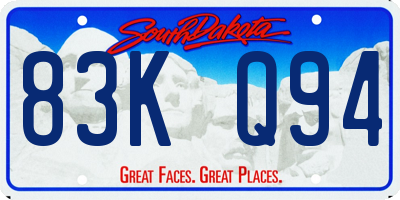 SD license plate 83KQ94