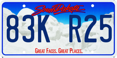 SD license plate 83KR25