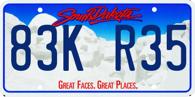 SD license plate 83KR35