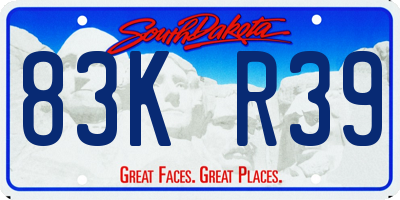 SD license plate 83KR39