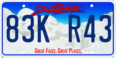 SD license plate 83KR43