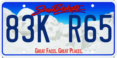 SD license plate 83KR65