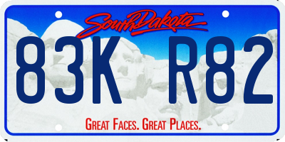 SD license plate 83KR82