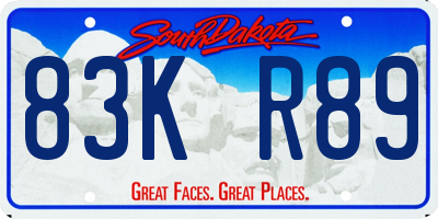 SD license plate 83KR89