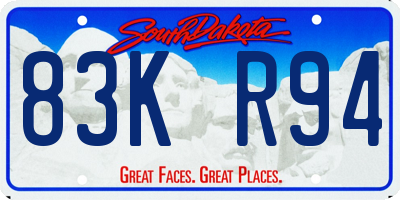 SD license plate 83KR94