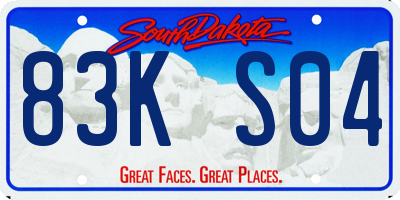 SD license plate 83KS04