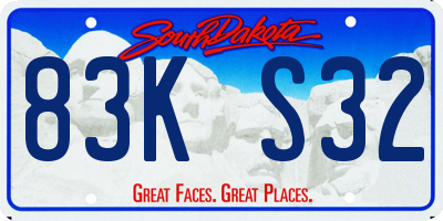 SD license plate 83KS32