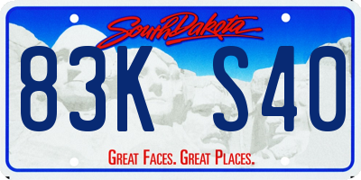 SD license plate 83KS40