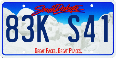 SD license plate 83KS41