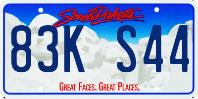 SD license plate 83KS44