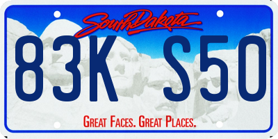 SD license plate 83KS50