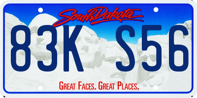 SD license plate 83KS56