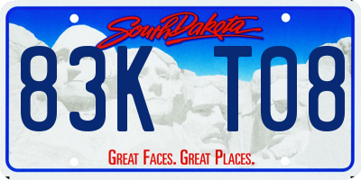 SD license plate 83KT08
