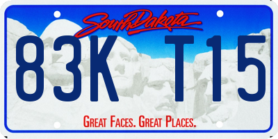 SD license plate 83KT15