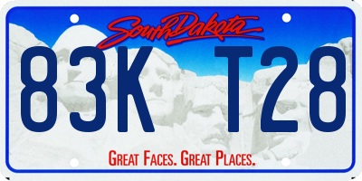 SD license plate 83KT28