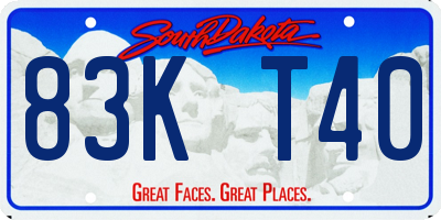 SD license plate 83KT40