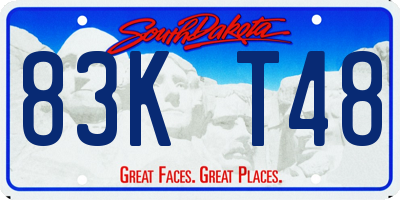 SD license plate 83KT48