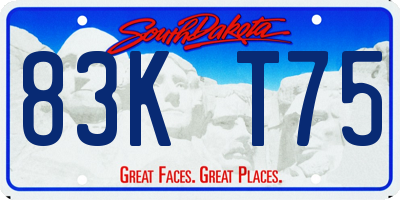 SD license plate 83KT75