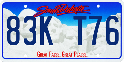 SD license plate 83KT76
