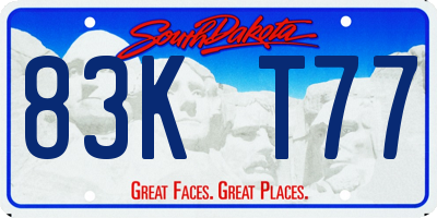 SD license plate 83KT77
