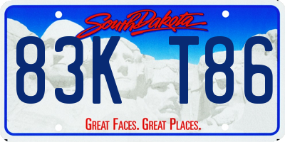 SD license plate 83KT86
