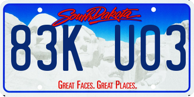 SD license plate 83KU03