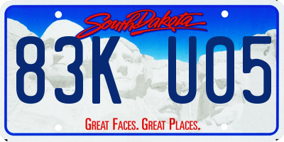 SD license plate 83KU05
