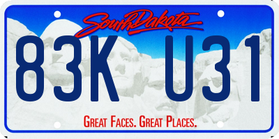 SD license plate 83KU31