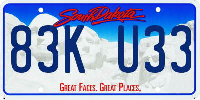 SD license plate 83KU33