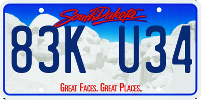 SD license plate 83KU34