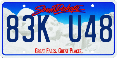 SD license plate 83KU48